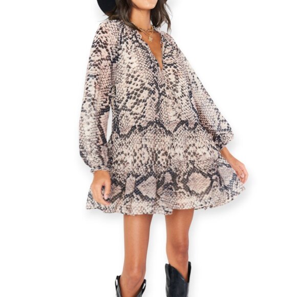 Show Me Your Mumu Birdie Mini Women's Dress Snake N Shake Loose Fit Size XL - Picture 1 of 10